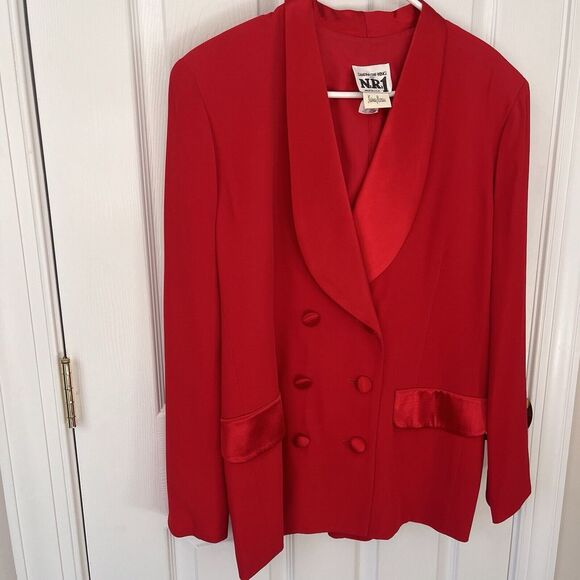VTG Sandra OW Wing for N.R.1 Neiman Marcus Women‎ Red Blazer/Jacket size 12 - Picture 3 of 9